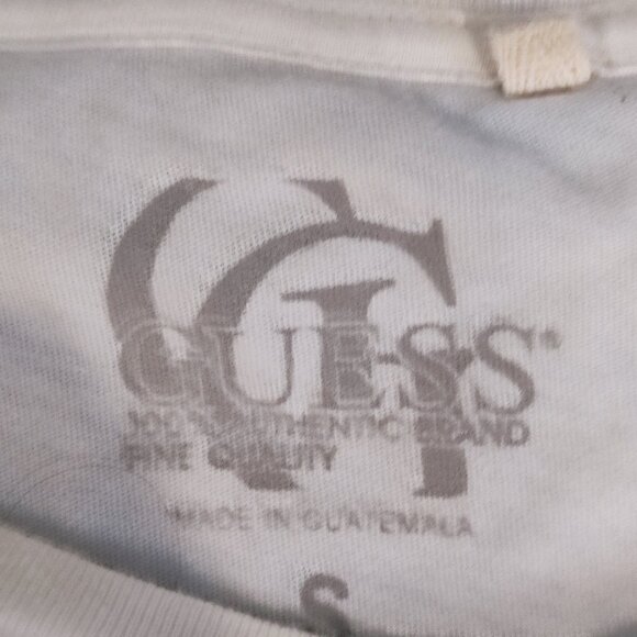 Guess Rock & Roll T-shirt white with graphic design men's size S - Picture 4 of 7